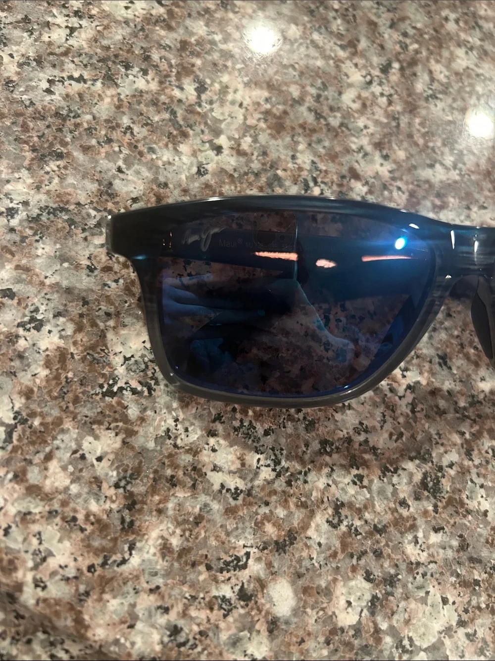 Maui Jim Black Sunglasses With Blue Lens